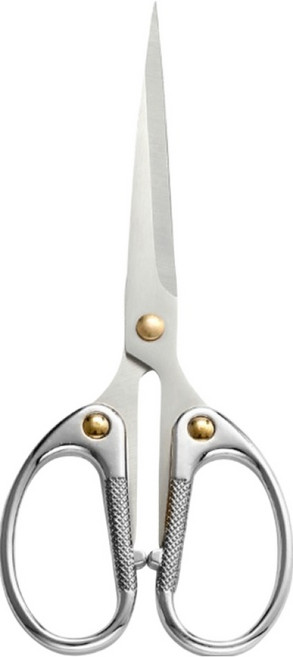 코히모 소형 다용도 수예용 사무용 스테인리스 가위 스몰(6 x 12 cm) 5W0648, 실버, 1개