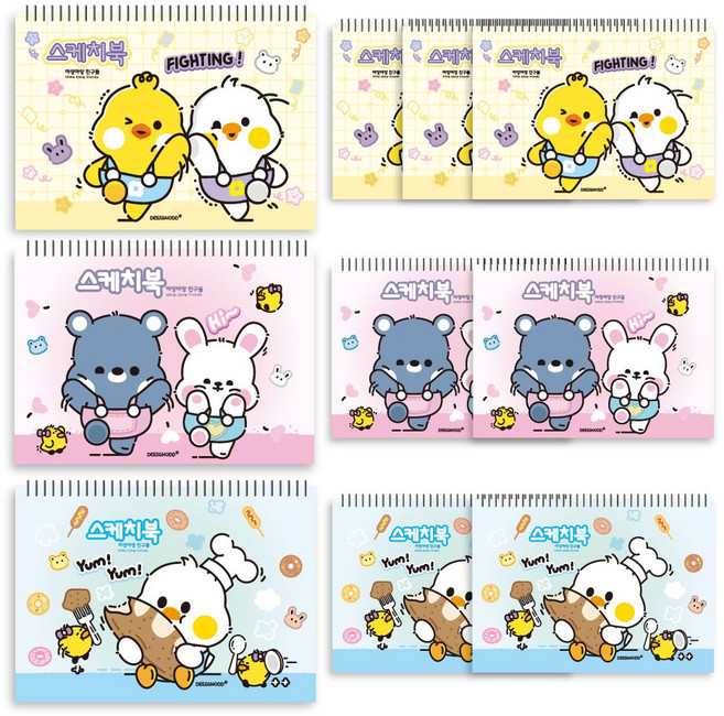 유아용 아장아장 스케치북 130g 랜덤발송, 8절, 10개, 30매