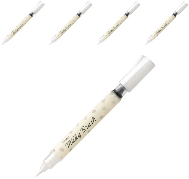 Pentel 飛龍文具 牛奶毛筆 XGFH-PWX, 白色, 5個裝