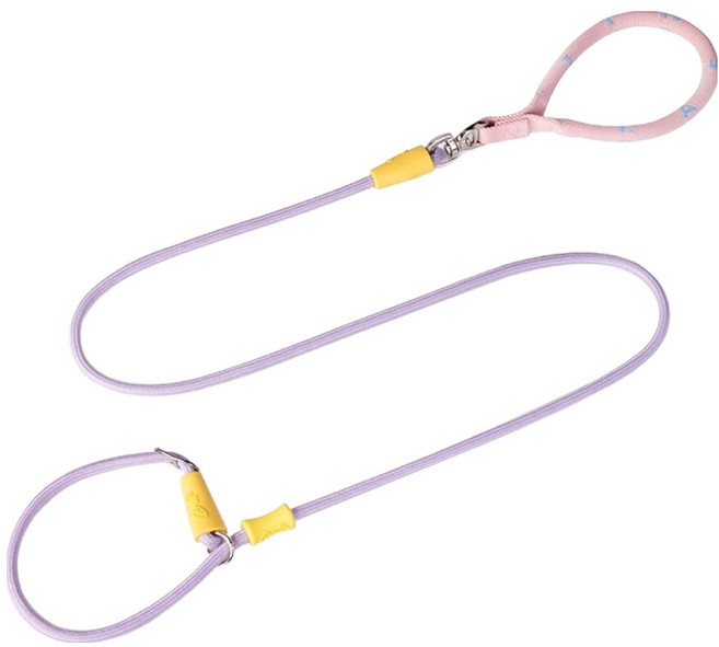 파스텔펫 반려동물 알파벳 일체형 목줄 리드줄, 퍼플, 1개