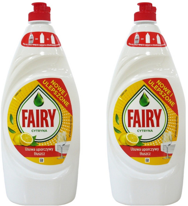 Fairy 濃縮洗碗精 檸檬, 2瓶, 900ml