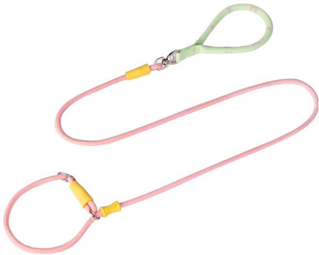 파스텔펫 반려동물 알파벳 일체형 목줄 리드줄, 핑크, 1개