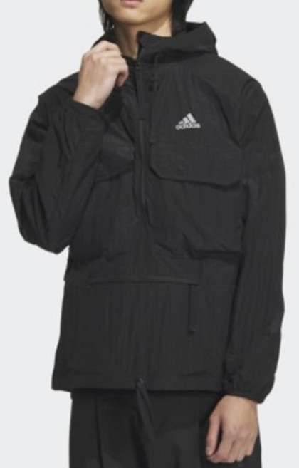 아디다스 남성용 시티 이스케이프 루즈 핏 립스톱 하프집 아노락 IA9401