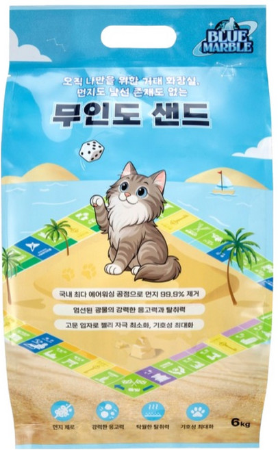 블루마블 고양이 무인도 샌드, 6kg, 1개, 무향