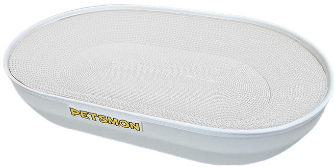 펫츠몬 고양이 따숨 타원형 스크래쳐 라지, 크라프트 화이트, 1개