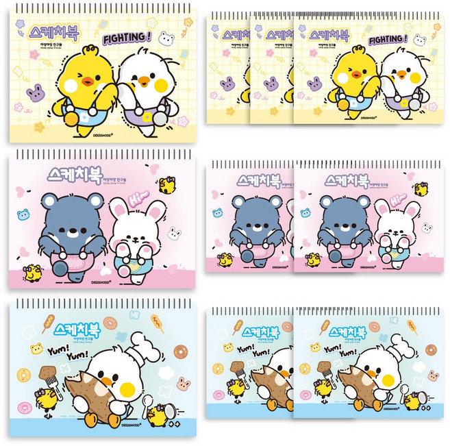 유아용 아장아장 스케치북 130g 랜덤발송, 8절, 10개, 20매