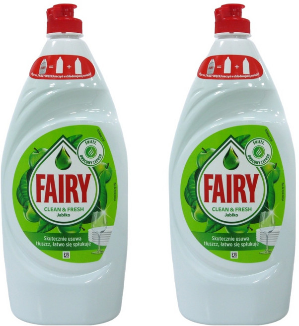 Fairy 濃縮洗碗精 蘋果, 900ml, 2瓶