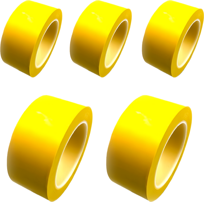 SoYU T&E PVC 地板標線膠帶 停車場工地劃線膠帶 黃色 50mm x 30m, 5個