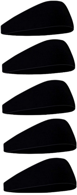 모아딜 러닝 땀흘림방지 스포츠 헤어밴드, 블랙, 5개