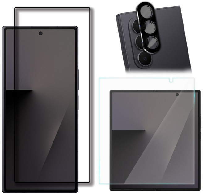 Red Moon 手機 水凝膜 + 9H玻璃保貼 + 3D全包鏡頭貼 保護貼 Galaxy Z Fold 7 9H硬度 防指紋 高清