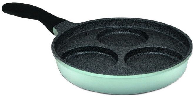 벨라쿠진 3구 에그 프라이팬 민트, 24cm, 1개