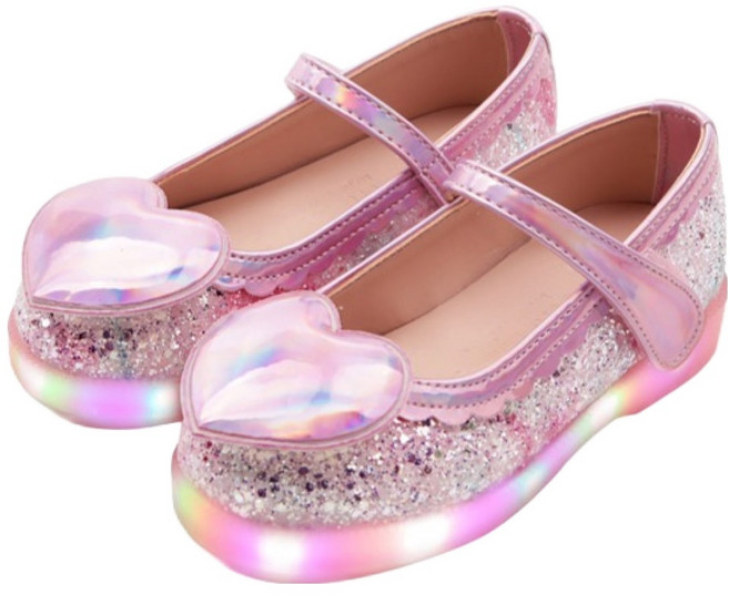 풋풋 쿠쿠 하트 LED 구두