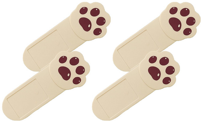 위더스욕실용품 냥냥이 화장실 변기뚜껑 손잡이 4p, 브라운