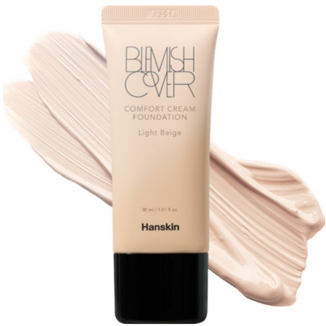 한스킨 블레미쉬커버 컴포트크림 파운데이션 30ml, 1개, 라이트베이지