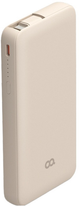 오아 퀵롤 고속 충전 일체형 C타입 보조배터리 10000mAh, 베이지, OBAT-002BE