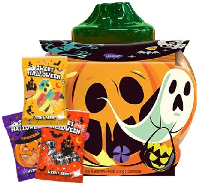 위니비니 투명 호박 바구니 대 + 간식 5종 세트 314g, 1세트