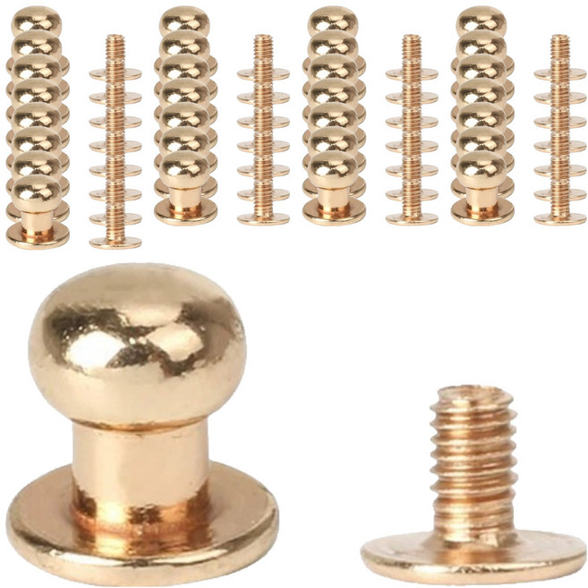 코히모 가죽공예 부자재 여밈용 솔트레지 8mm 50p + 나사 50p 세트 5W0654, 1세트, 골드