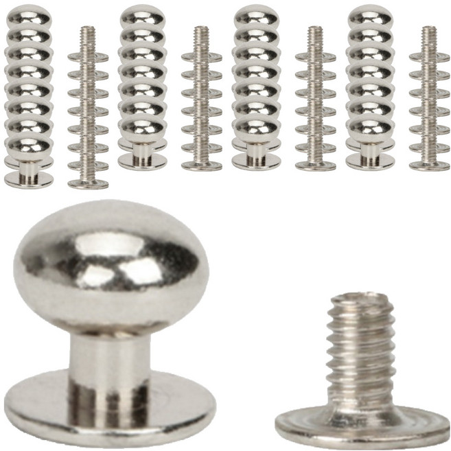 코히모 가죽공예 부자재 여밈용 솔트레지 10mm 50p + 나사 50p 세트 5W0654, 1세트, 실버