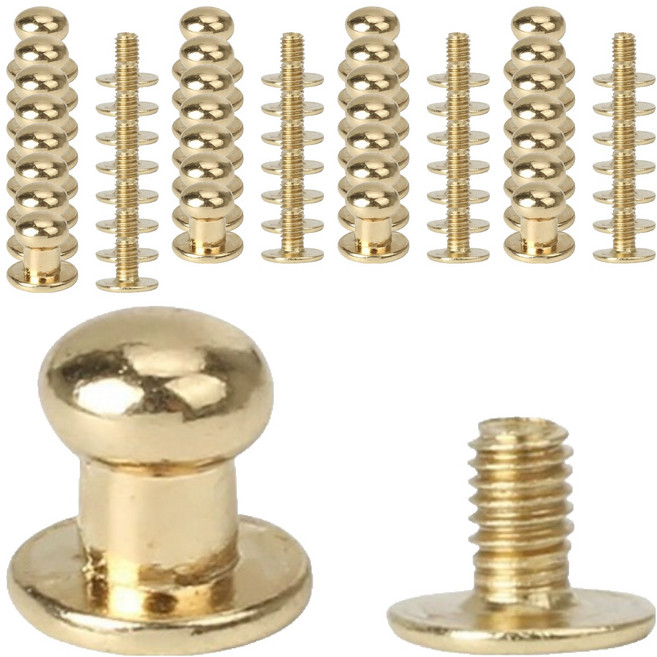 코히모 가죽공예 부자재 여밈용 솔트레지 6mm 50p + 나사 50p 세트 5W0654, 1세트, 골드