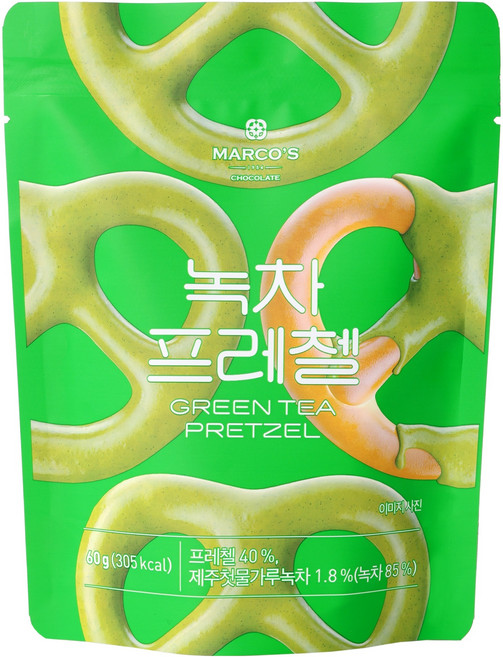 마르코스 초콜릿 녹차 프레첼, 1개, 60g