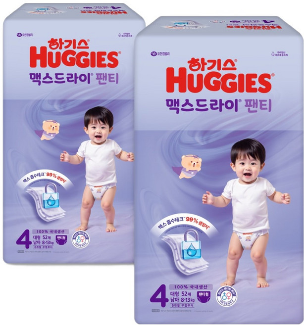 하기스 2024 맥스드라이 팬티형 기저귀 남아용, 4단계, 104매