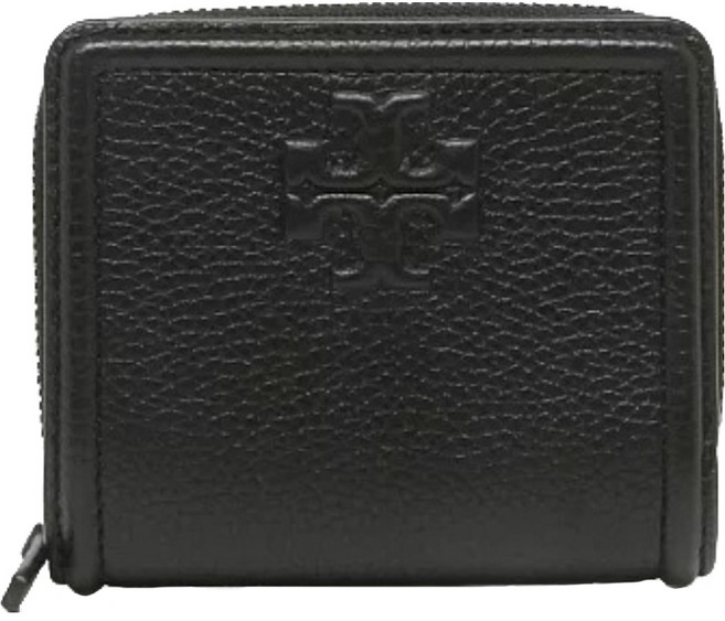 TORY BURCH 素面皮革短夾