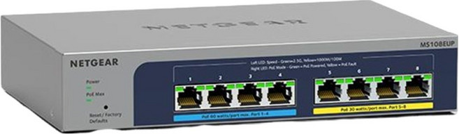 NETGEAR MS108EUP 8埠 2.5G 230W PoE++ 簡易網管 網路交換器 金屬殼 1個
