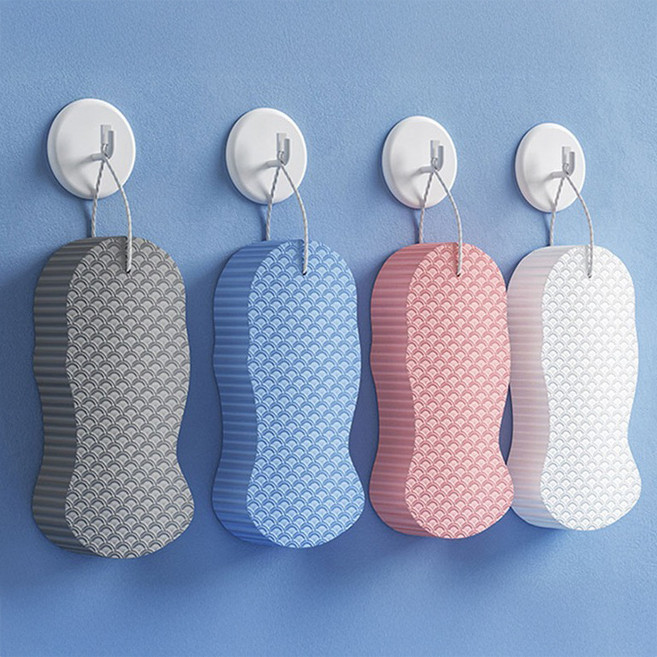 물고기 모양 때밀이 스펀지 때지우개 4종 세트, 그레이, 블루, 핑크, 화이트, 1세트