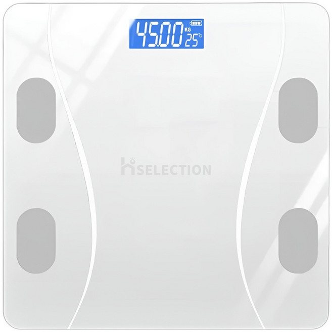 Ho覓好物 自動體重計 電池款, 1個, JP-4308, 白色
