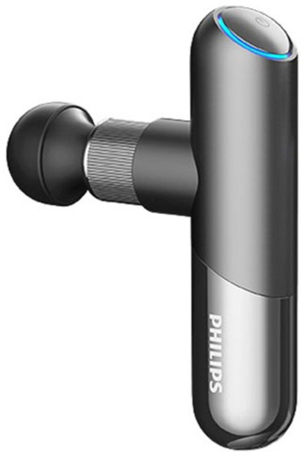 필립스 휴대용 초경량 미니 마사지건 + 마사지 헤드 6종 세트 PPM7501, 그레이