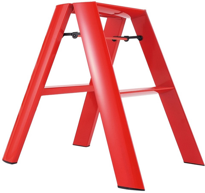 하세가와사다리 루카노 스탠다드 스툴 접이식 발판 2단 레드, 1개