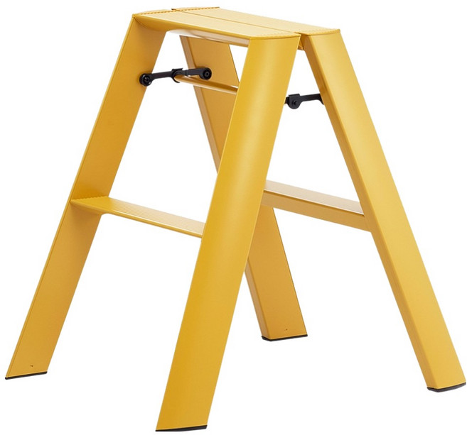 하세가와 루카노 스탠다드 스툴 접이식 발판 2단 머스타드 옐로우, 1개