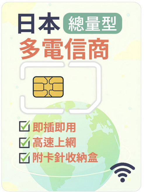 日本 多電信 USIM卡, 1個, 30天, 總共20GB