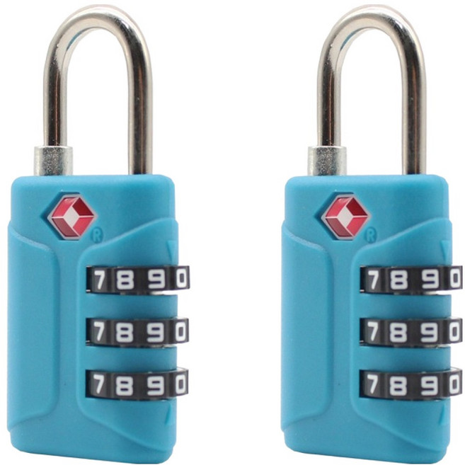 트래블큐브 TSA 비비드 초경량 3 다이얼 안전 자물쇠 2p