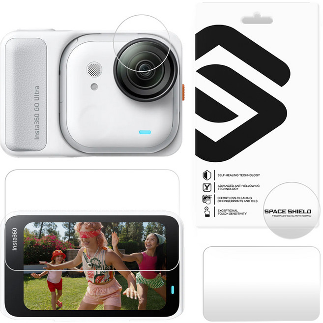 스페이스쉴드 인스타360 GO Ultra 호환 아머 플렉스 액션캠 렌즈 액션팟 스크린 보호 필름 2종 x 2p 세트, 1세트