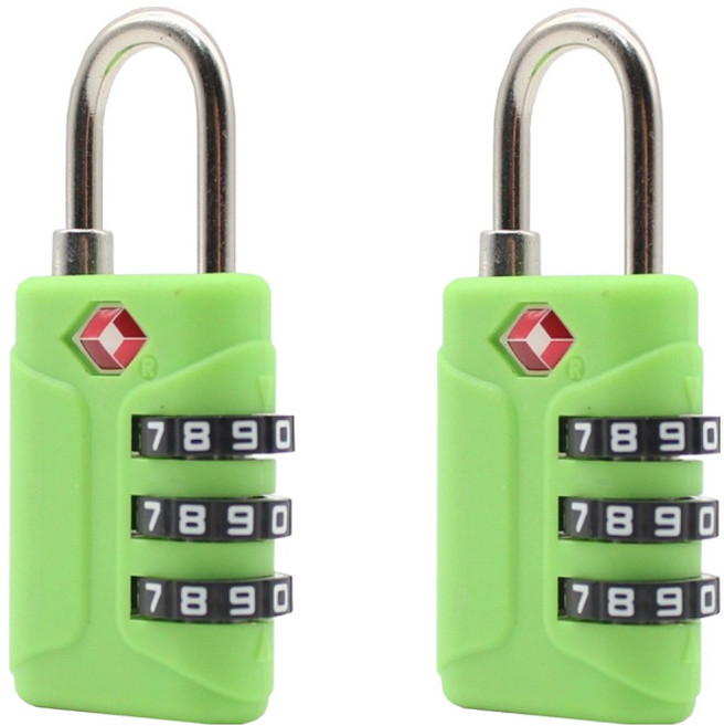 트래블큐브 TSA 비비드 초경량 3 다이얼 안전 자물쇠 2p