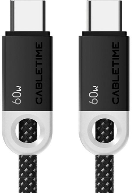 케이블타임 C타입-C타입 고속 충전 케이블, 블랙, 1개, 2m