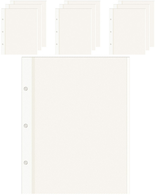 모노라이크 3공 바인더 포토앨범 접착식 내지 리필 화이트, 10매, 1개