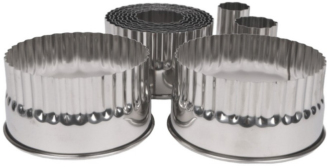 높은 스텐 주름 쿠키커터 12종 세트 5cm, 실버, 1세트