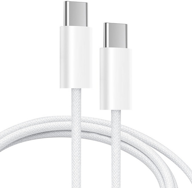 뉴클 C타입-C타입 65w 고속충전 우븐 케이블, 화이트, 1개, 2m