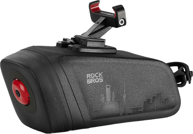 락브로스 자전거 안장 새들 싯포스트백 후미등 일체형 AS-141, 블랙, 1개