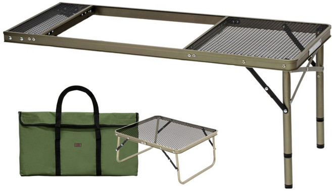 로티캠프 아이언 메쉬 화로 캠핑 서브 테이블, 샴페인