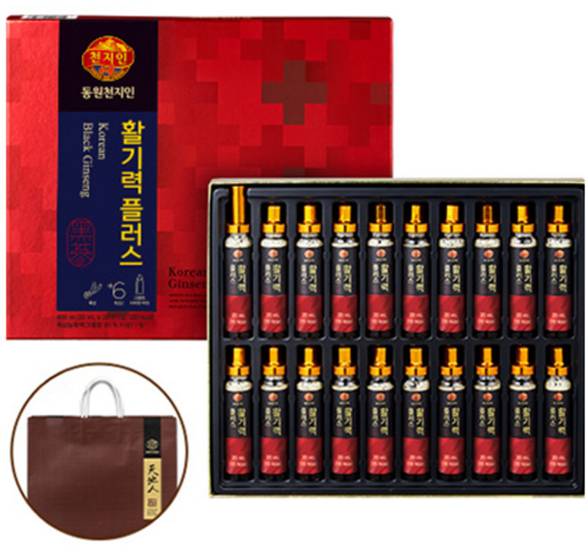 천지인 활기력 플러스 20p + 쇼핑백, 400ml, 1개