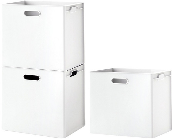 HANSSEM 整理箱 大, 3個, 白色