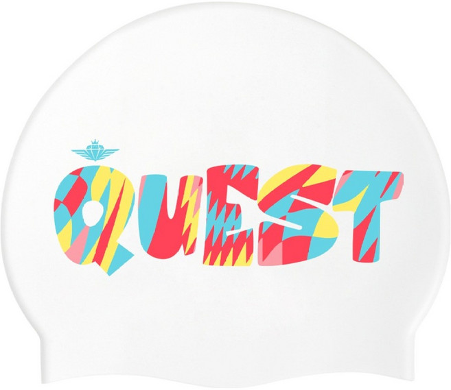 제이퀸 제이커스 퀘스트 실리콘 수영모자 JG6SWH075C, 1개, 화이트
