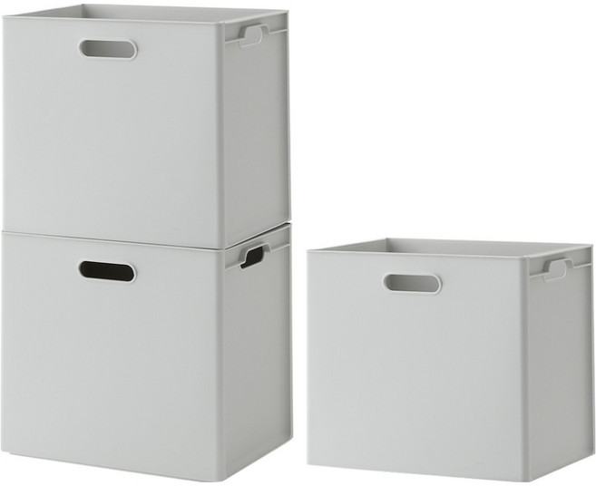 Hanssem 整理箱 大, 3個, 灰色