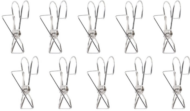 윈프라이스 스텐 집게 후크 고리 롱타입, 실버, 10개