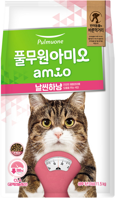 풀무원아미오 고양이 날씬하냥 사료, 1.5kg, 1개, 다이어트(체중감소)