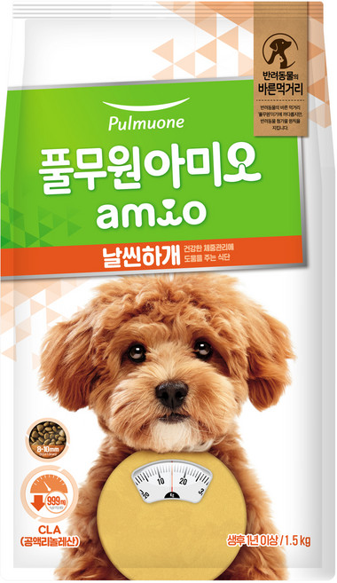 풀무원아미오 강아지 날씬하개 사료, 다이어트(체중감소), 1.5kg, 1개