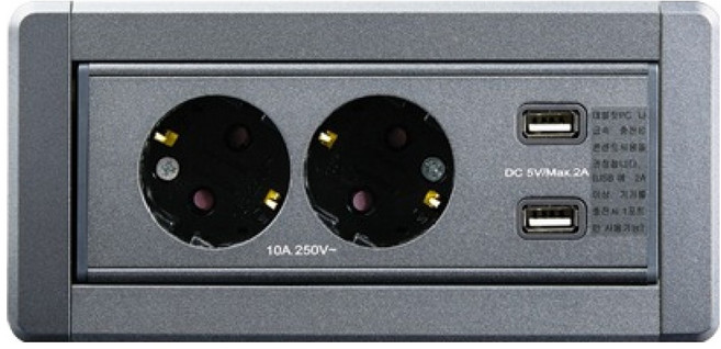 르그랑 싱크대 아일랜드 매립 220V 2구 USB충전 2포트 멀티회전 빌트인 콘센트 소프트알루, 1개